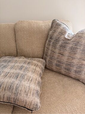 Neutral Textured Accent Pillow Set in Beige and Gray